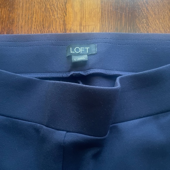 Loft Ponte straight pull on dress pants, navy size L - Picture 2 of 6